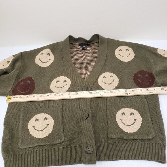 Forever 21 Womens Smiley Face Sweater Cardigan Size Small - Picture 7 of 8